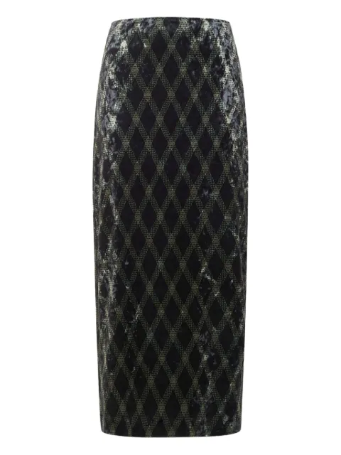 Pierre-Louis Mascia diamond-pattern midi skirt Black RANATSGO11874P