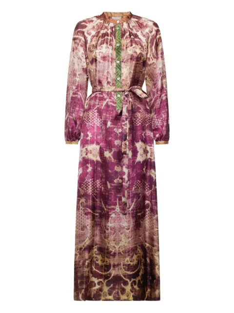 Pierre-Louis Mascia abstract-print maxi dress Pink ALOESAB11524SE
