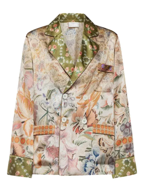 Pierre-Louis Mascia floral-print double-breasted jacket Neutrals MUTKASGC11351S