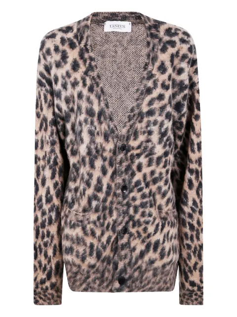 Laneus leopard-print button-up cardigan Neutrals F5LAMACA383