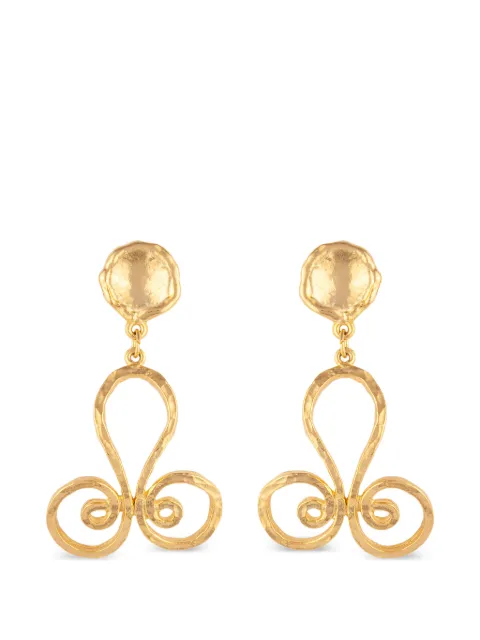 Susan Caplan Vintage 1990s swirl-design drop earrings Gold ER025755