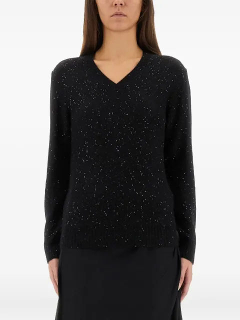 Fabiana Filippi V-neck embellished sweater Black MAD215F531D296825