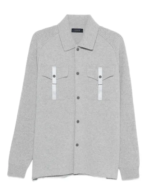 Sease ribbed-sleeve shirt jacket Grey KK044XG046N11