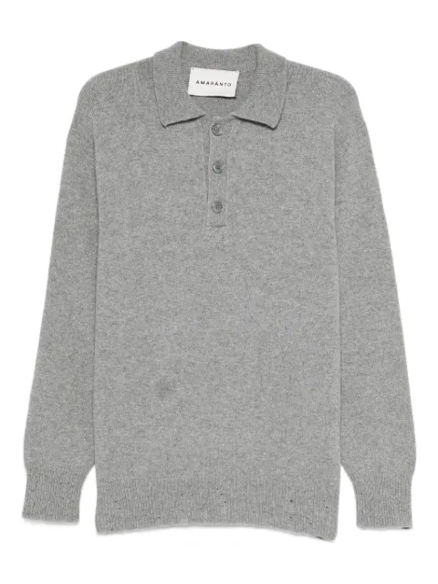 AMARANTO button polo shirt Grey B9F0032