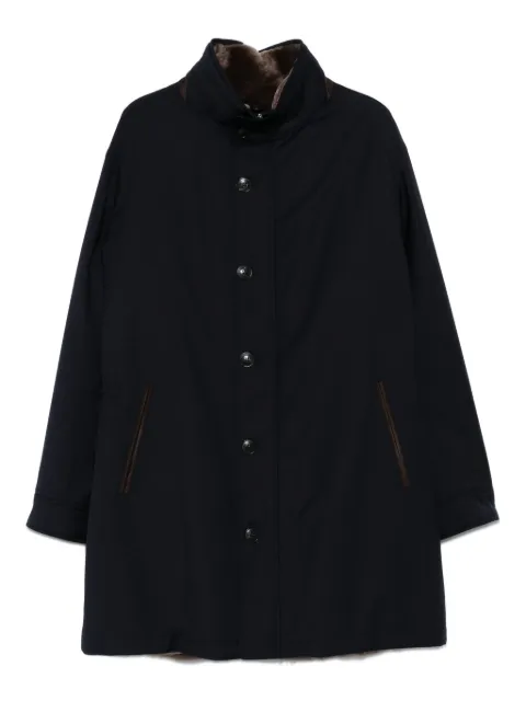 Manzoni 24 button-fastening velvet-collared coat Blue 25U692GQ4L1S31