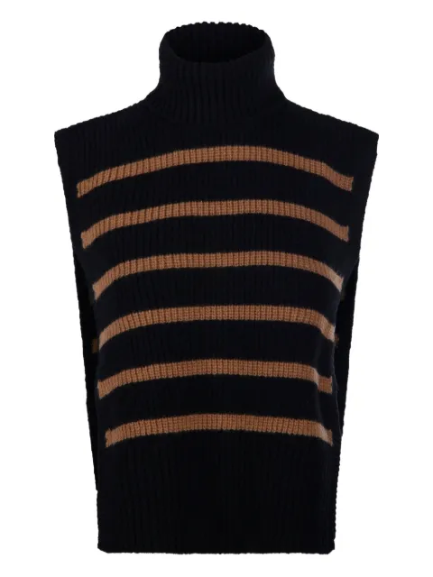 DAVANTINO turtleneck striped vest Black DAV01RVAR05