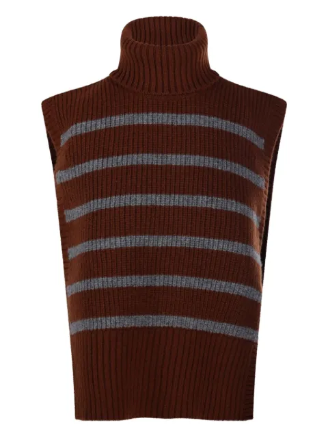 DAVANTINO striped turtleneck sweater Brown DAV01RVAR04