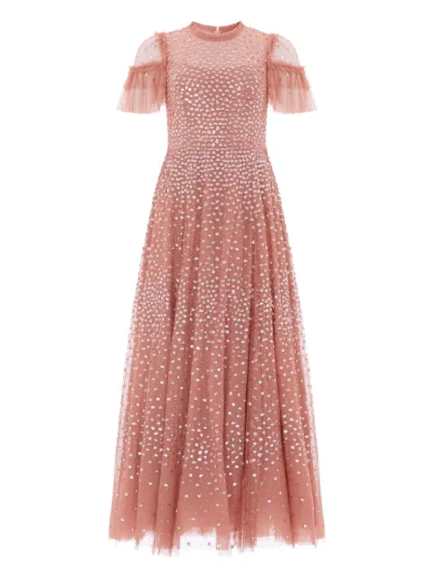 Needle & Thread ruffled-gown maxi dress Pink DGSS06RAW25CIR