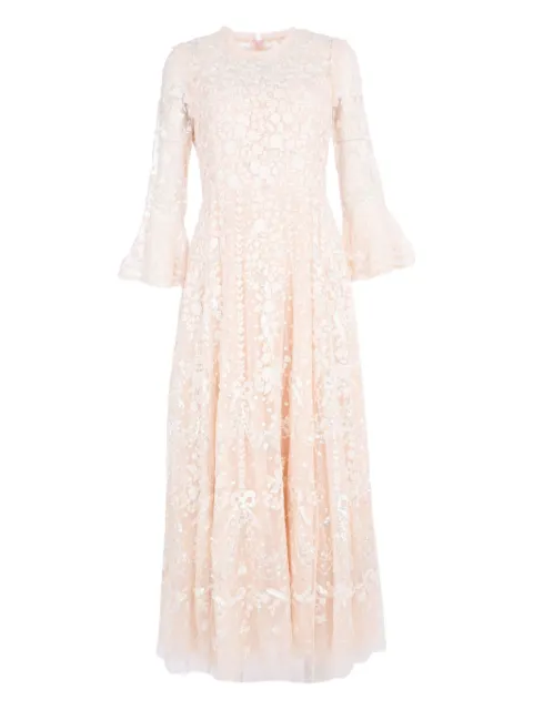 Needle & Thread flower-embellishment maxi dress Neutrals DGTQ46RAW25OPC