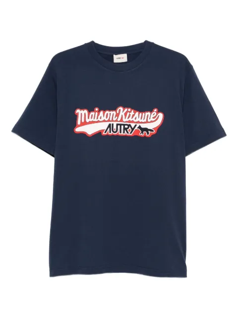 Autry x Maison Kitsune logo T-shirt Blue TSPXMK