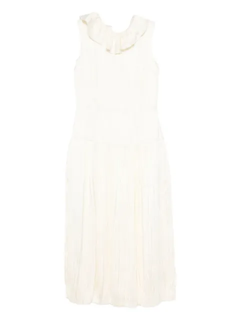 Jil Sander pleated ruffled dress White J01CT0253J65022