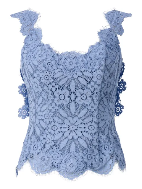 MOOS STUDIO lace-trimmed corset top Blue MOOS273