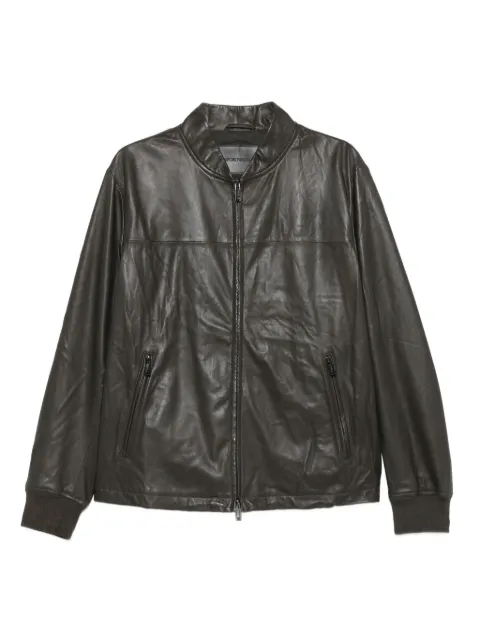Emporio Armani zip-up leather jacket Black EM003536AF1