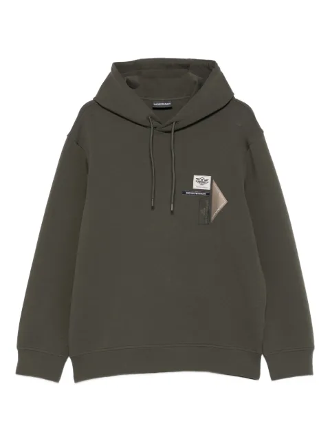 Emporio Armani logo-appliqué hoodie Green EM003587AF10013