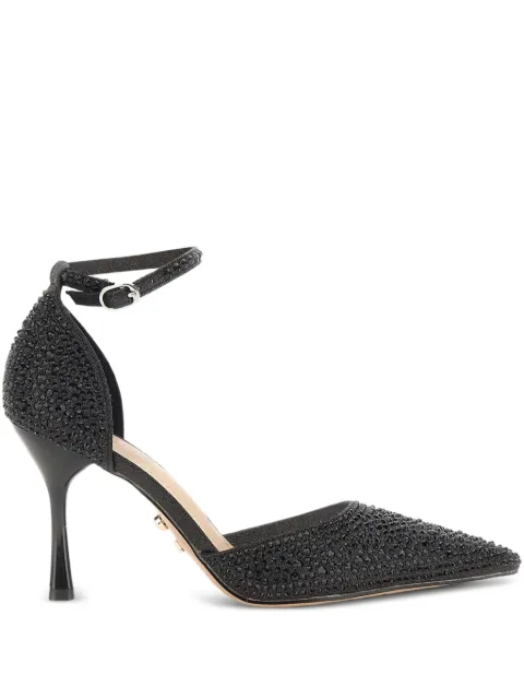 TWENTY FOURHAITCH 90mm Gruis rhinestone ankle-strap pumps Black S0027NER52ANERO