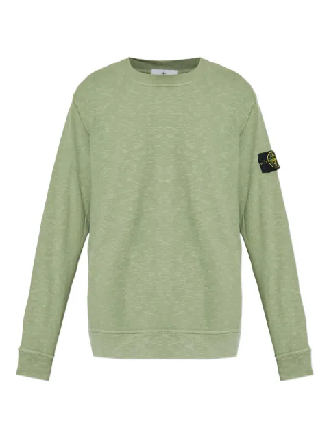 Stone Island logo-patch cotton sweatshirt Green K2S156100053S0238