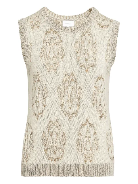 Giambattista Valli Ikat-pattern sleeveless vest Neutrals 25FWSVCM014B02VMW