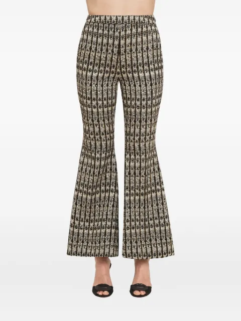Giambattista Valli optical bouclé flared trousers Neutrals 25FWSVCA302672UBE