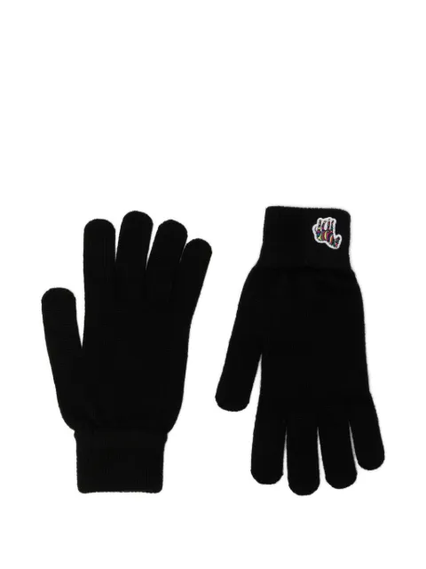 Paul Smith zebra-appliqué wool gloves Black M1A410MKTZEBRA