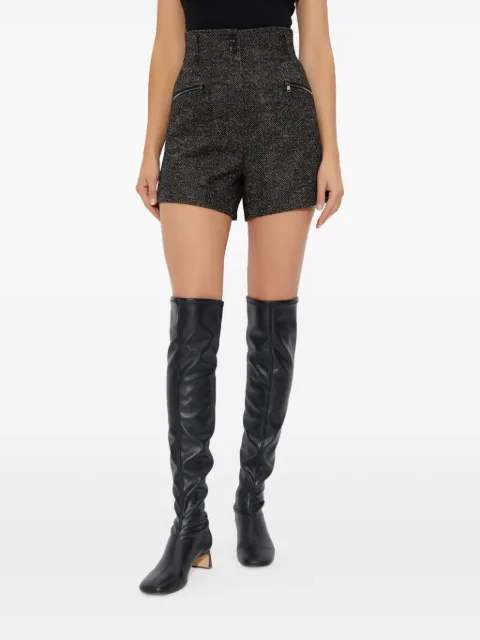 Max Mara Bolzano herringbone high-waisted shorts Brown 2521146023600