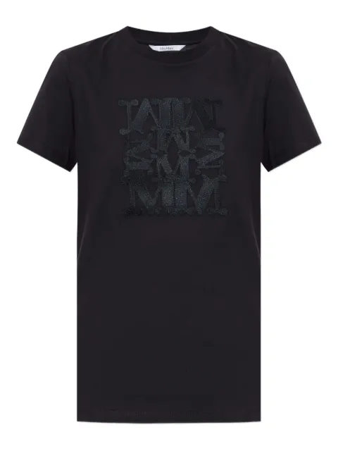 Max Mara Bravo logo-embroidered cotton T-shirt Black 2521946032600