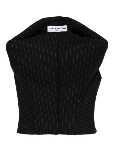Duran Lantink pinstripe cropped top Black DRFW25TO01073