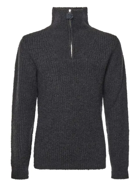 Dolce & Gabbana high-neck zip-up sweater Grey GXW66TJAMEW