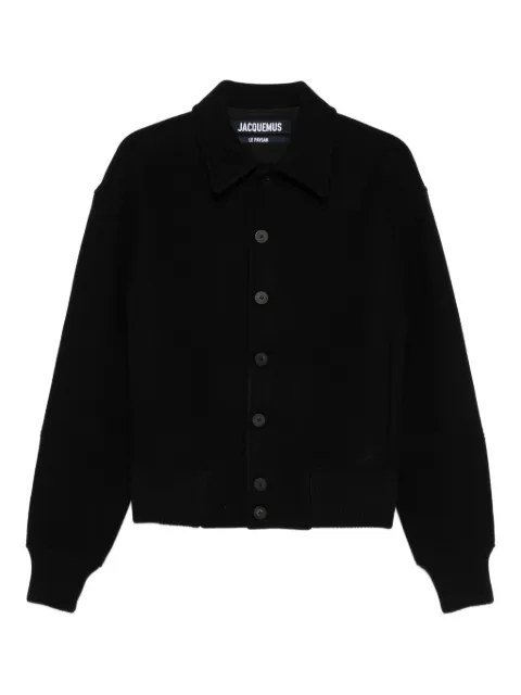 Jacquemus button-fastening ribbed-hem jacket Black OUM00107BW00429