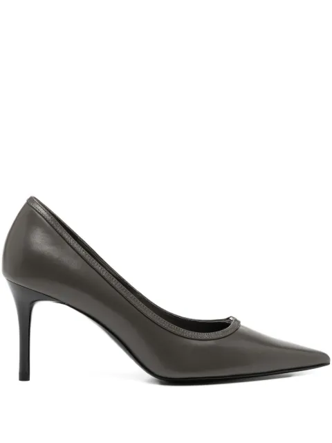 Tory Burch 80mm logo-plaque pumps Grey 178102