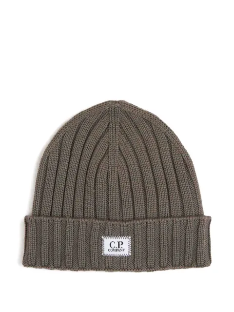 C.P. Company ribbed beanie hat Green 19CMAC738A005509A5509A