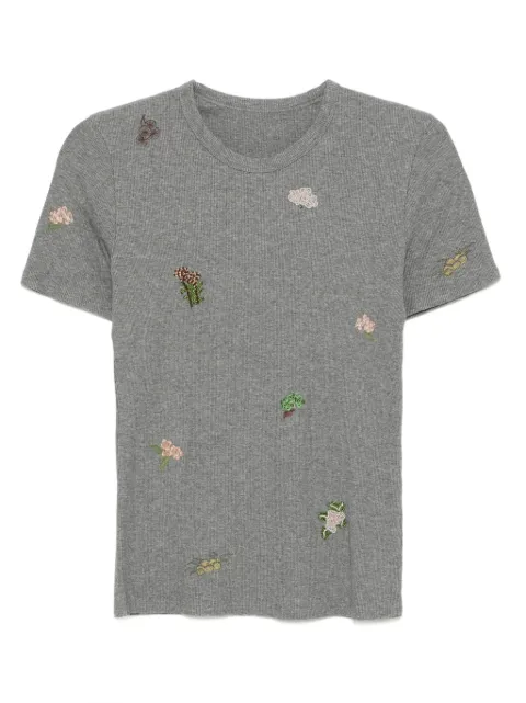 JNBY graphic-embroidered T-shirt Grey 5P9112870