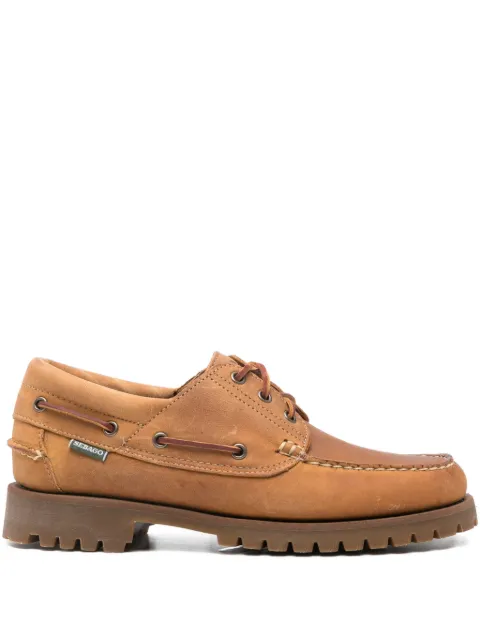 Sebago leather lace-up boat shoes Brown 73121KW