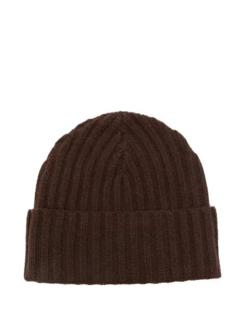 Liska ribbed cashmere beanie hat Brown MARTINA