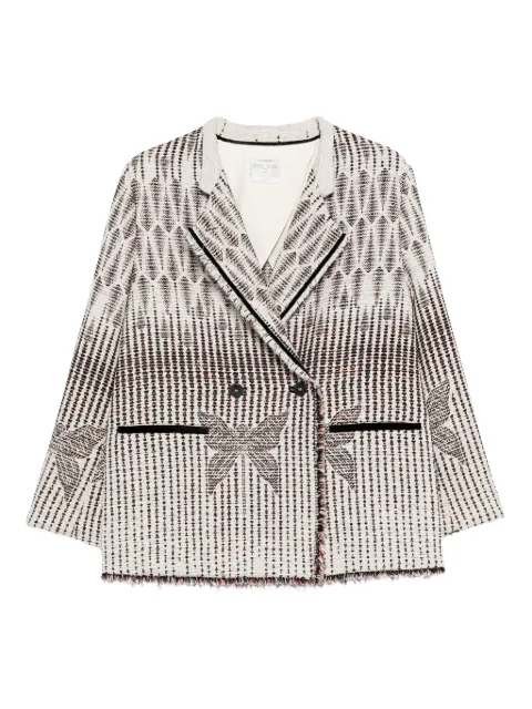 Forte Forte patterned fringed-trim jacket Neutrals 14006MYCOATBOROTALCO