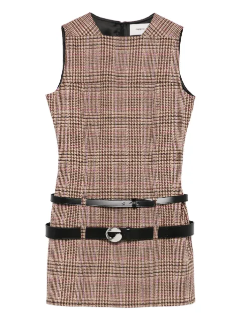 Coperni check belted dress Brown COPR214F1012