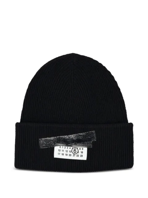 MM6 Maison Margiela tape wool blend beanie Black S62TB0006M13168