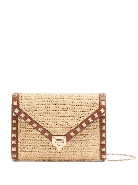 Valentino Garavani mini Rockstud raffia bag Neutrals WP0AX2UEN