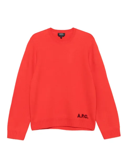 A.P.C. logo-embroidered crew-neck sweater Red WVBDKH23059GAA