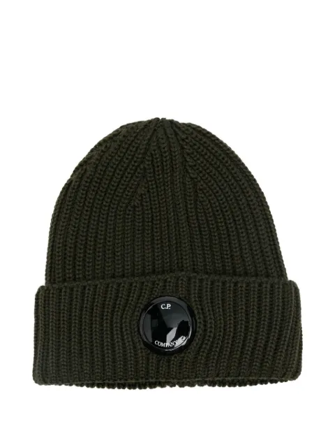 C.P. Company ribbed lens-detail beanie Green RFCMAC739A005509A