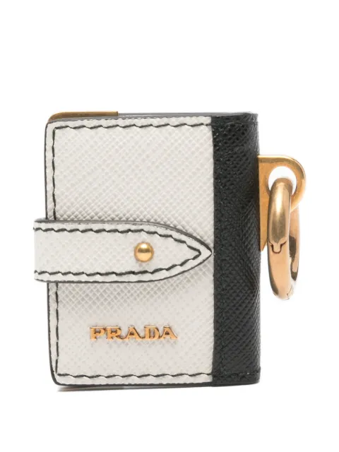 Prada Saffiano leather luggage tag White 1TL111053