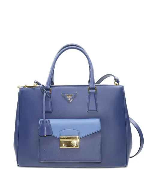 Prada Saffiano Lux Galleria tote bag Blue BN2674NZV