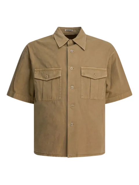Auralee double-pocket cotton shirt Neutrals A25SS03FDDYEDBEIGE