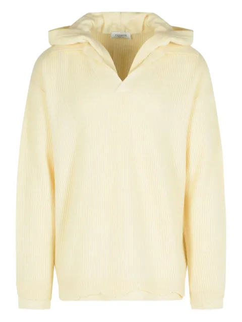 Laneus hooded ribbed-knit sweater Yellow F5LAMAKH134