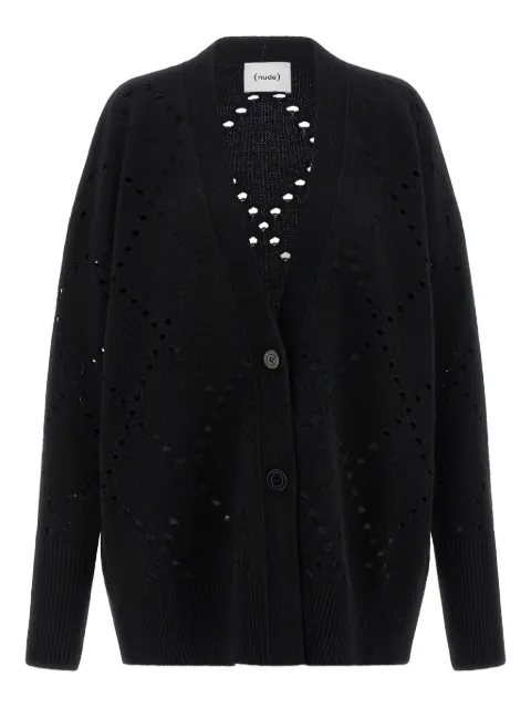 Nude Argyle cut-out cardigan Black 1101W2554009