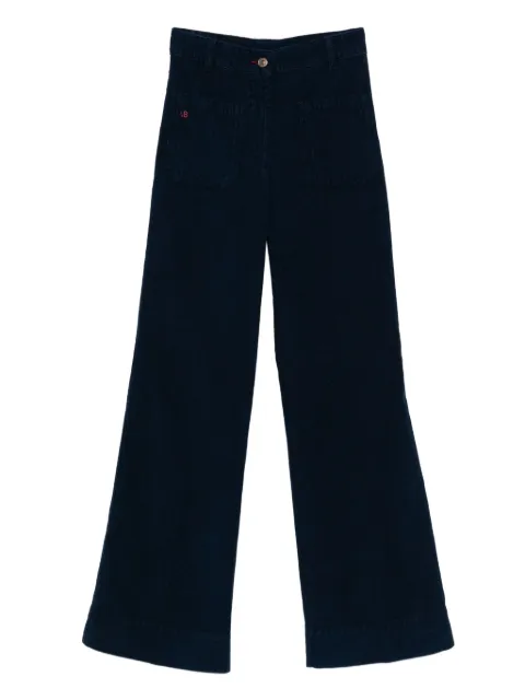 Victoria Beckham corduroy front-pocket trousers Blue 1425DJE005218ZR