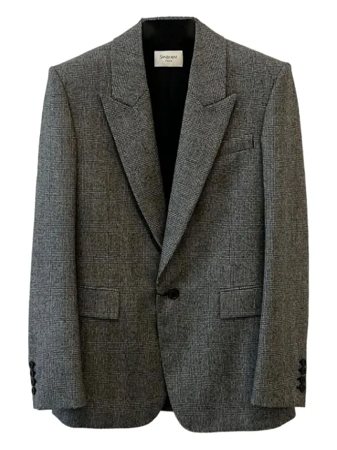 Saint Laurent checked single-breasted blazer Grey 837196Y5H54