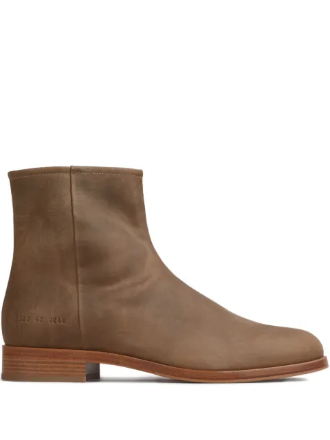 Common Projects waxed suede side-zip boots Brown 2523WAXEDSUEDEUPPER
