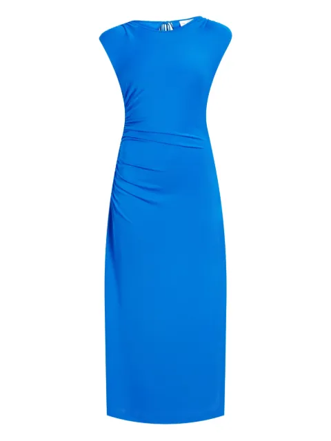 Proenza Schouler White Label Mimi gathered-sleeve midi dress Blue WL2543595JY127