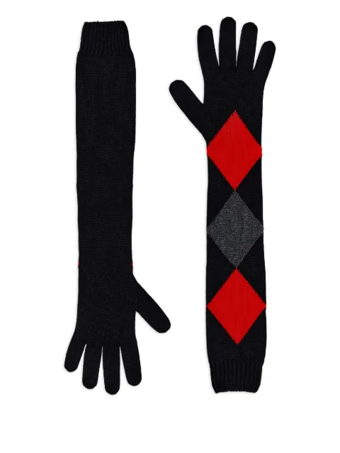 Proenza Schouler diamond-pattern cashmere gloves Black R2547292KK194