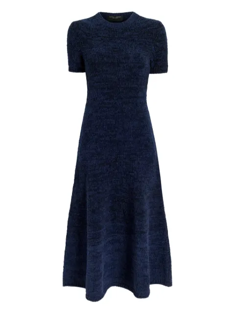 Proenza Schouler White Label Mel short-sleeve marled-cotton midi dress Blue WL2547626KC147